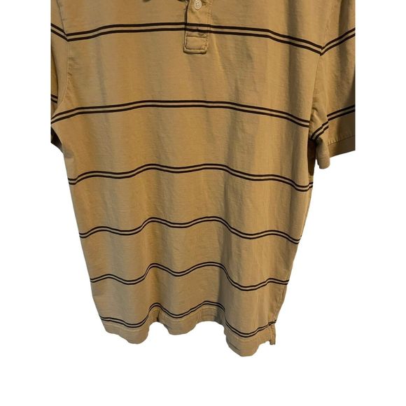 (Sold)J. Crew Polo Shirt Men's Large L Short Sleeve Brown Striped Polo Shirt - Picture 5 of 8